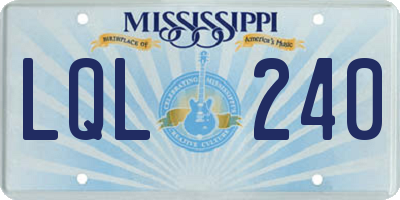 MS license plate LQL240