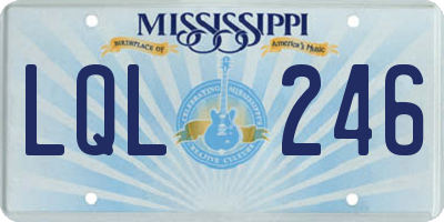 MS license plate LQL246
