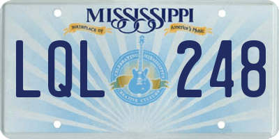 MS license plate LQL248