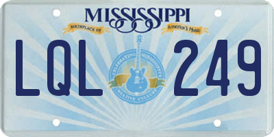 MS license plate LQL249