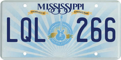 MS license plate LQL266