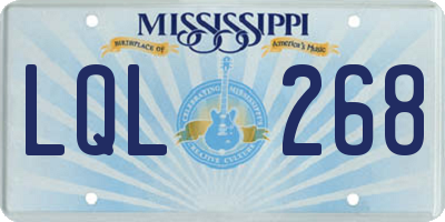 MS license plate LQL268