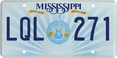 MS license plate LQL271