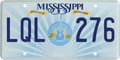 MS license plate LQL276