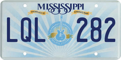 MS license plate LQL282