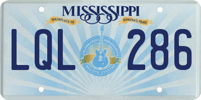 MS license plate LQL286