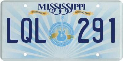 MS license plate LQL291