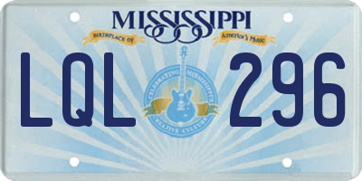 MS license plate LQL296