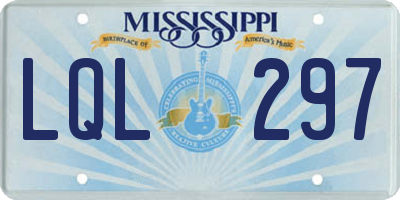 MS license plate LQL297