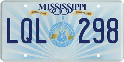MS license plate LQL298