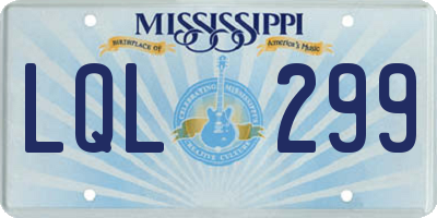 MS license plate LQL299
