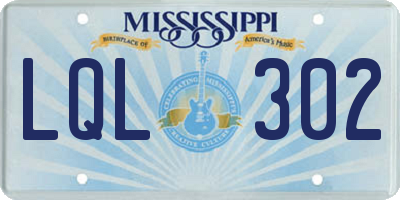 MS license plate LQL302