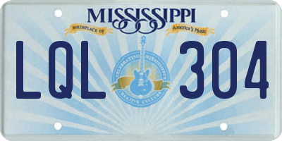 MS license plate LQL304