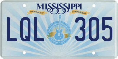 MS license plate LQL305