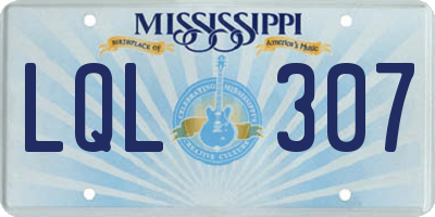 MS license plate LQL307