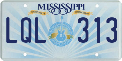 MS license plate LQL313