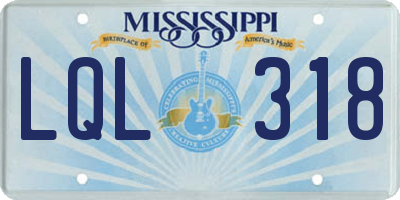 MS license plate LQL318