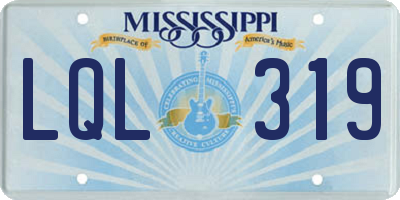 MS license plate LQL319