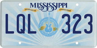 MS license plate LQL323