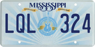 MS license plate LQL324