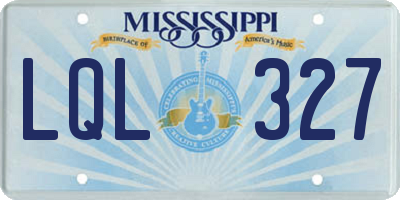 MS license plate LQL327