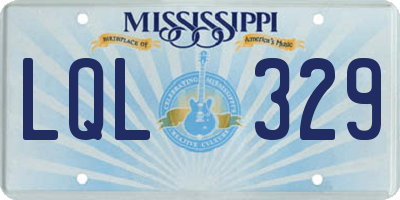 MS license plate LQL329