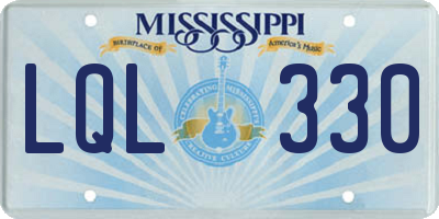 MS license plate LQL330