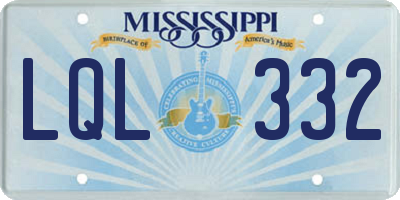 MS license plate LQL332