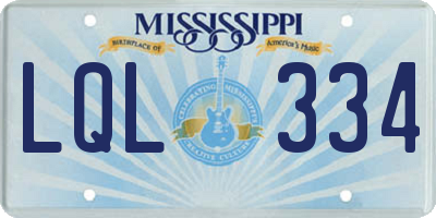 MS license plate LQL334