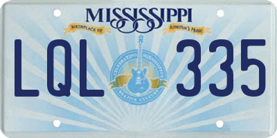 MS license plate LQL335