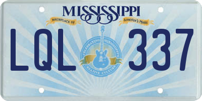 MS license plate LQL337