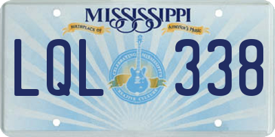 MS license plate LQL338