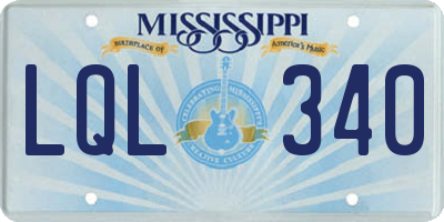 MS license plate LQL340