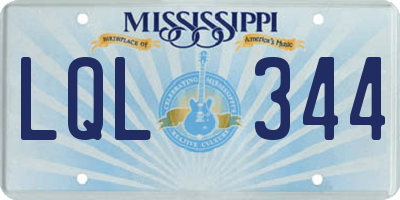 MS license plate LQL344