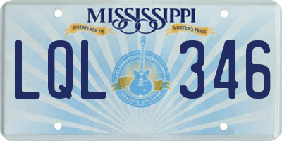 MS license plate LQL346
