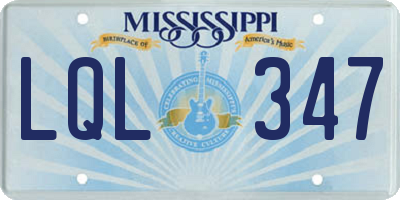 MS license plate LQL347