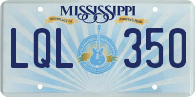 MS license plate LQL350