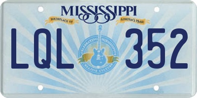 MS license plate LQL352