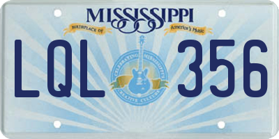 MS license plate LQL356