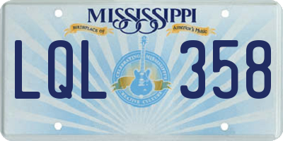 MS license plate LQL358