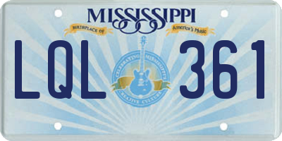 MS license plate LQL361
