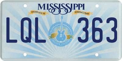 MS license plate LQL363
