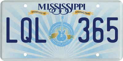 MS license plate LQL365