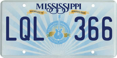 MS license plate LQL366