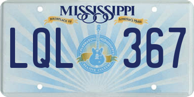 MS license plate LQL367