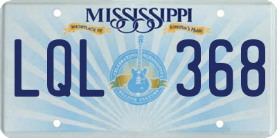 MS license plate LQL368