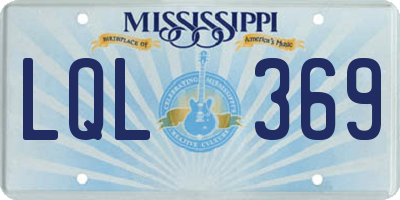 MS license plate LQL369