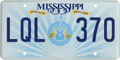 MS license plate LQL370