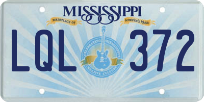 MS license plate LQL372