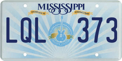 MS license plate LQL373